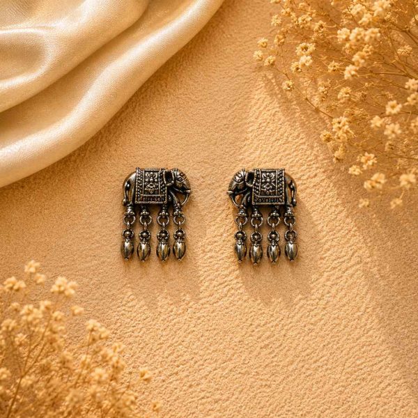Royal Elephant Tassel Studs