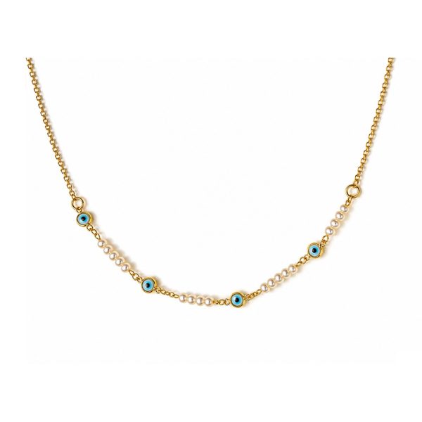 Pearl Evil Eye Necklace