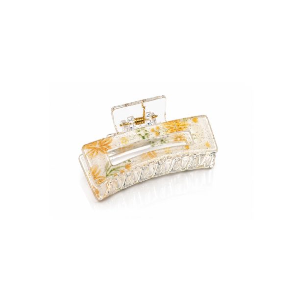 Floral Transparent Claw Clip