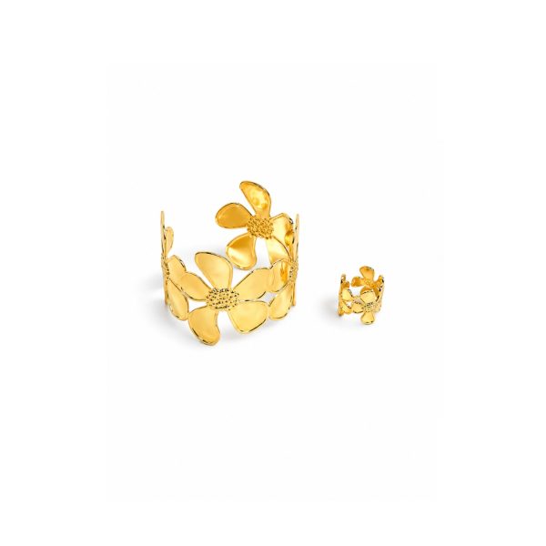 Golden Floral Cuff