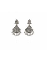 Silver Floral Drop Earrings