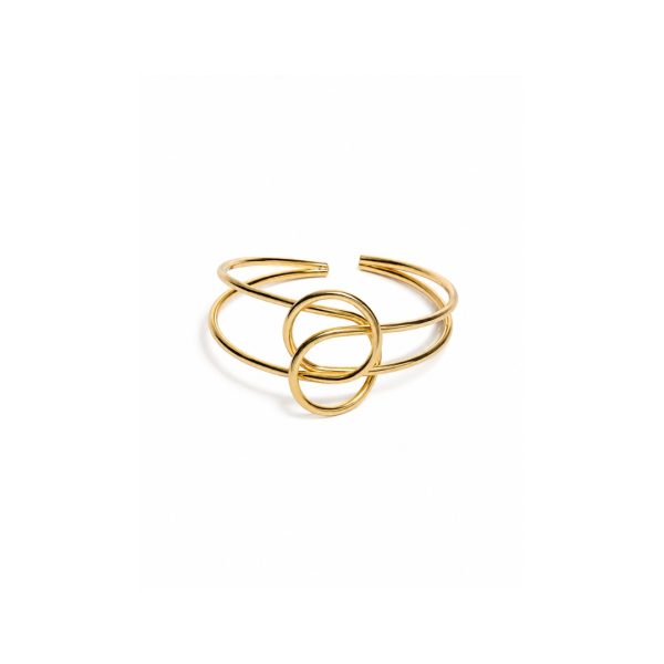 Geometric Golden Open Bangle