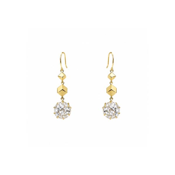 Geometric Crystal Drop Earrings
