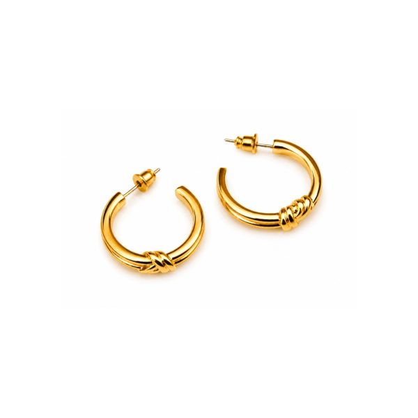 Gold Knot Hoop Earrings