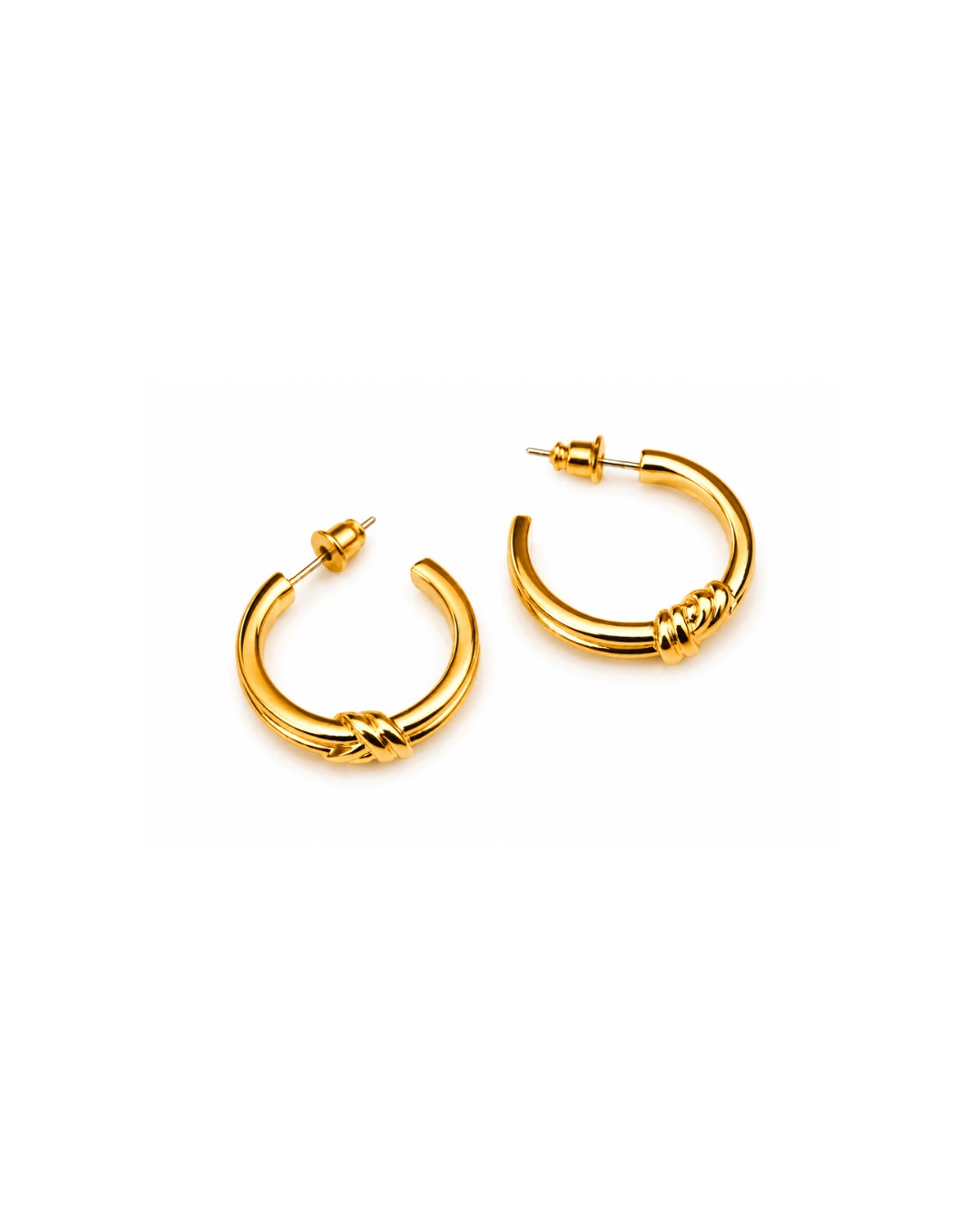 gold_knot_hoop_earrings_200kb Gold Knot Hoop Earrings - Image 1