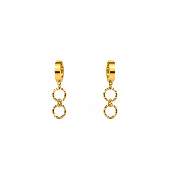 Gold Link Hoop Earrings