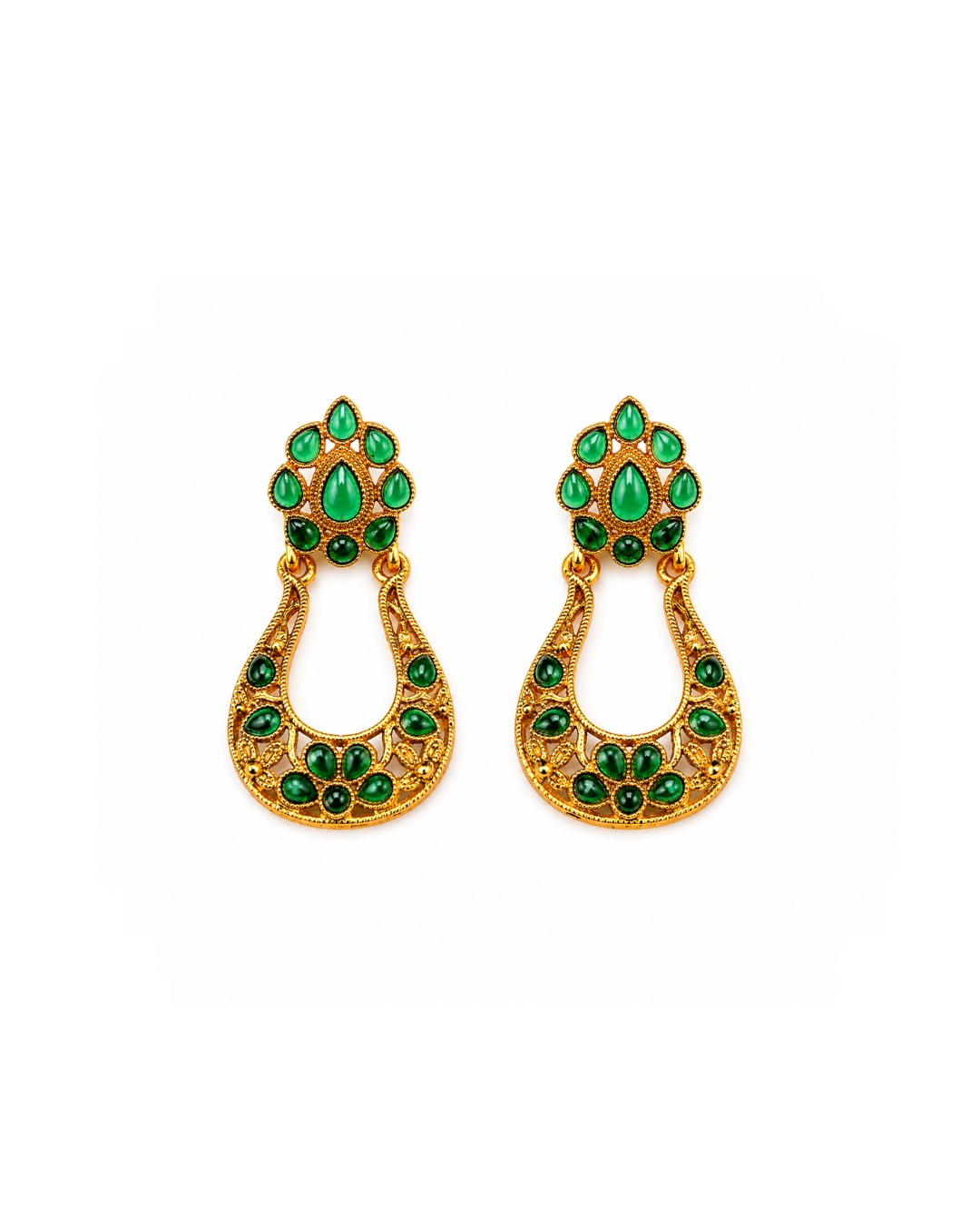 green_drop_earrings_200kb Green Teardrop Earrings - Image 1