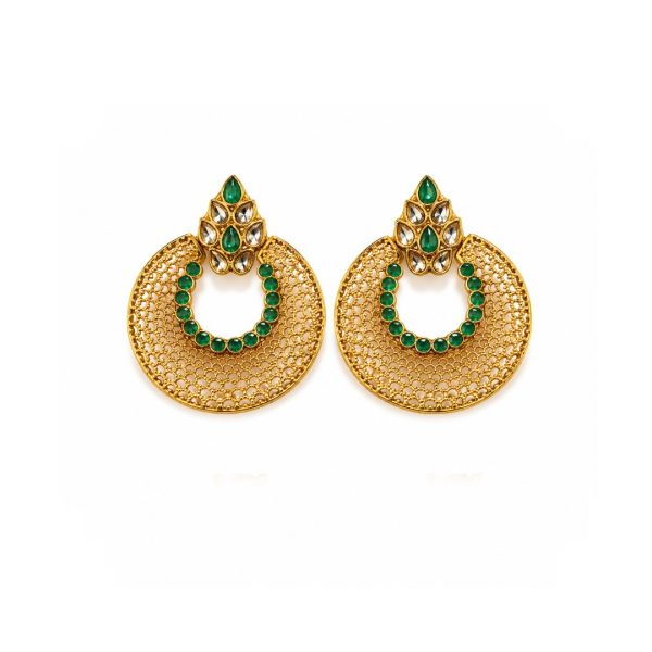 Green Stone Chand Earrings