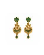 Green Floral Drop Earrings