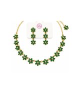 Green Floral Jewellery Set