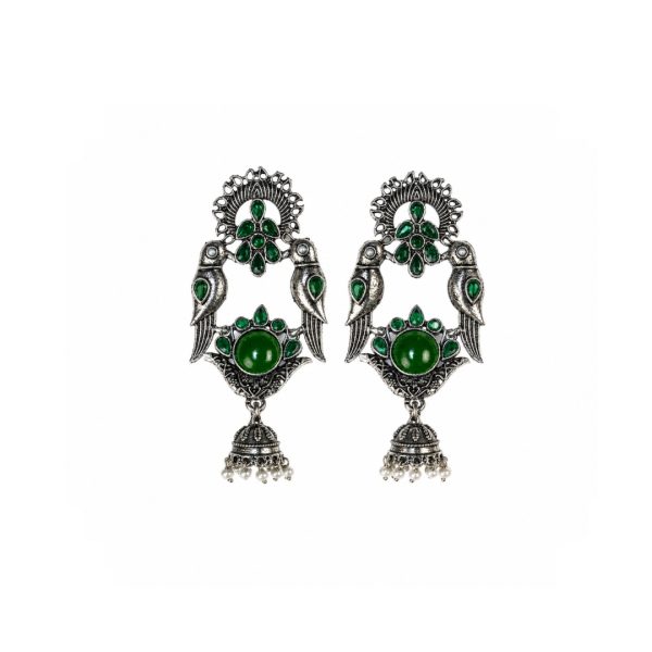 Green Peacock Jhumka