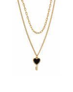 Black Heart Key Necklace