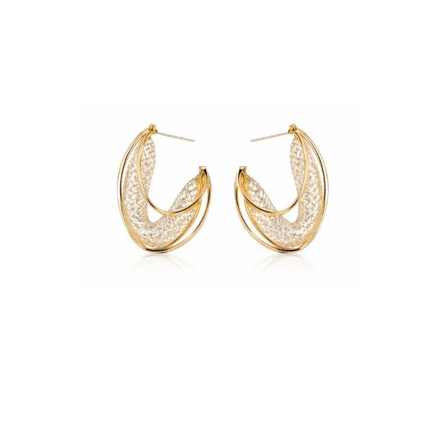 Golden Mesh Hoop Earrings
