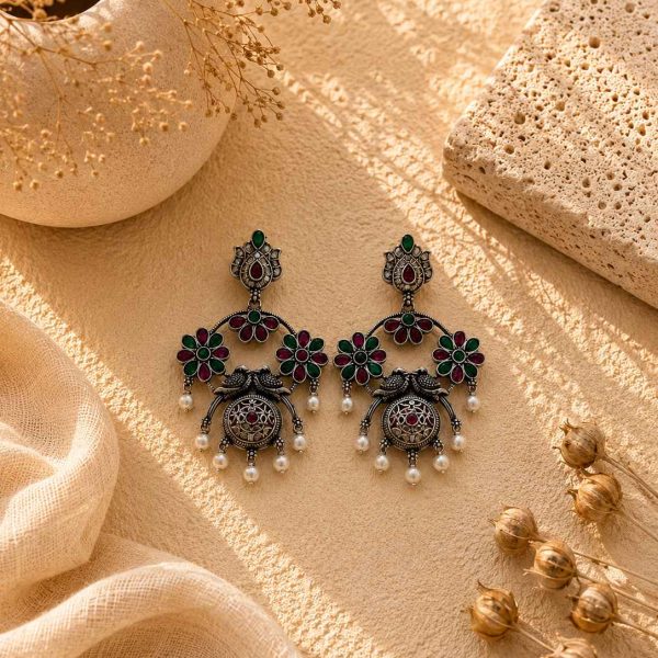 Floral Pearl Chandbali