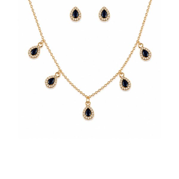 Navy Drop Jewellery Set