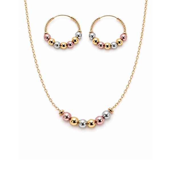 Tricolour Bead Jewellery Set