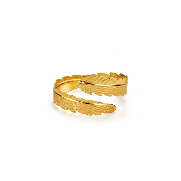 Golden Leaf Open Bangle