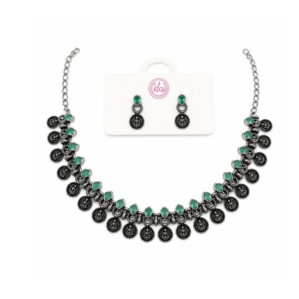 Green Oxidised Jewellery Set