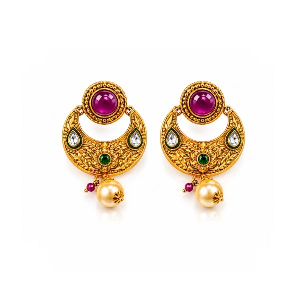 Ruby Pearl Chand Earrings