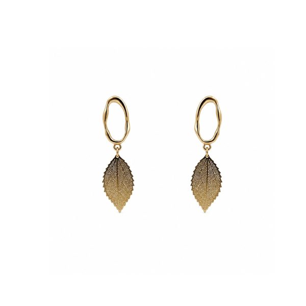 Golden Leaf Drop Earrings