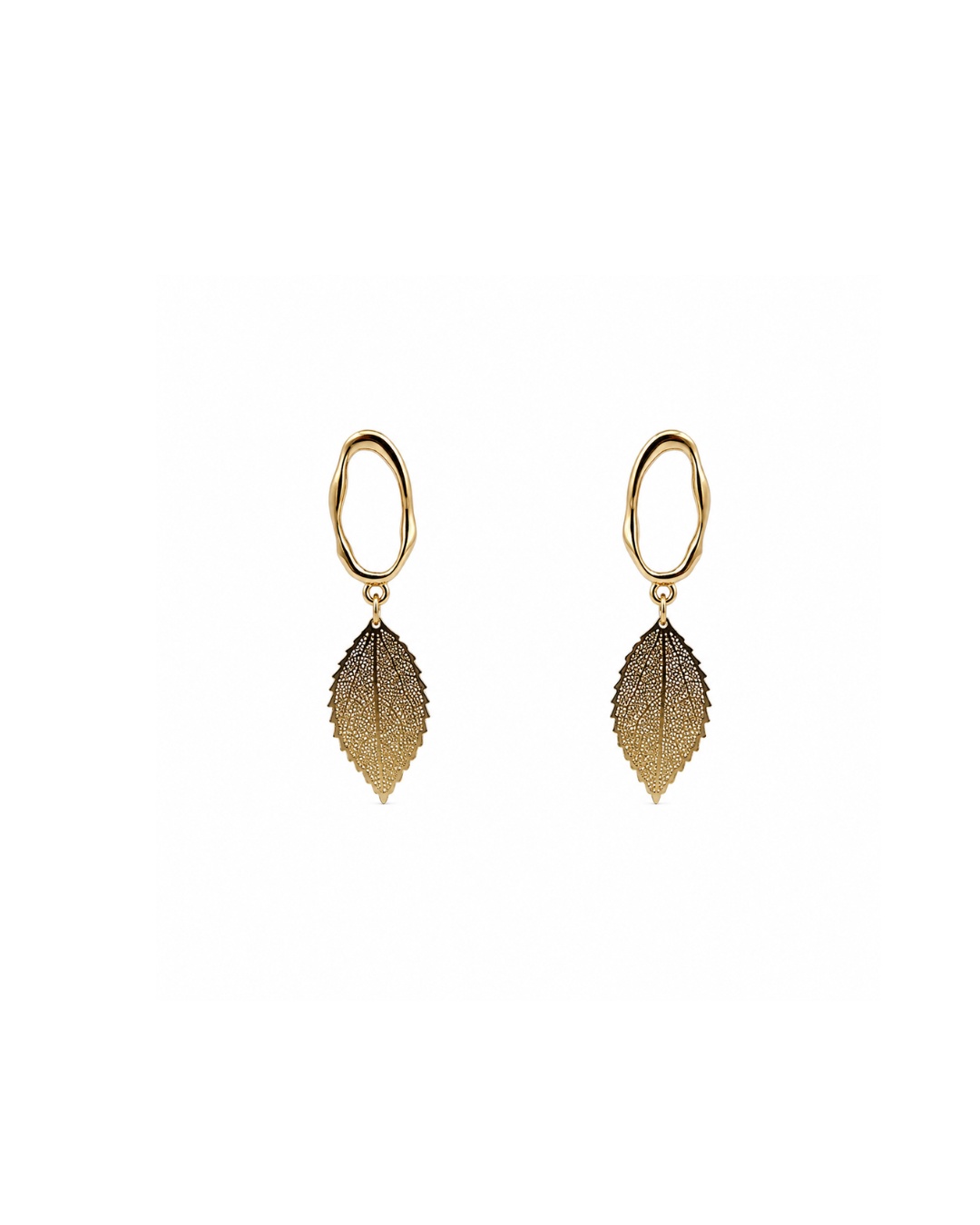 jewellery_website_200kb(7) Golden Leaf Drop Earrings - Image 1