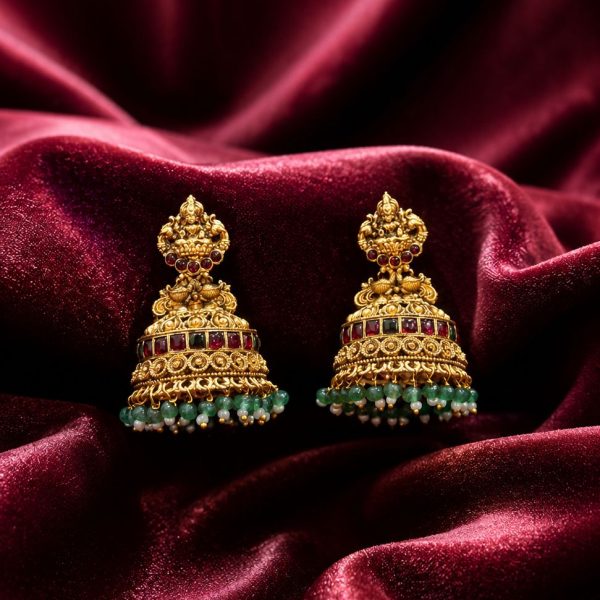 Temple Ruby Green Jhumka