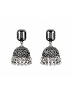 Black Stone Jhumka Earrings