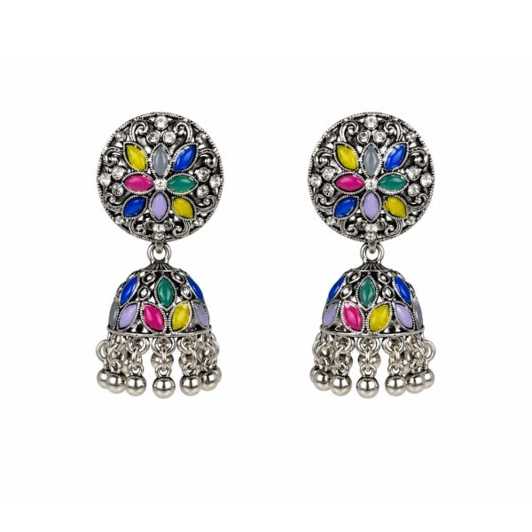 Multicolour Floral Jhumka Earrings