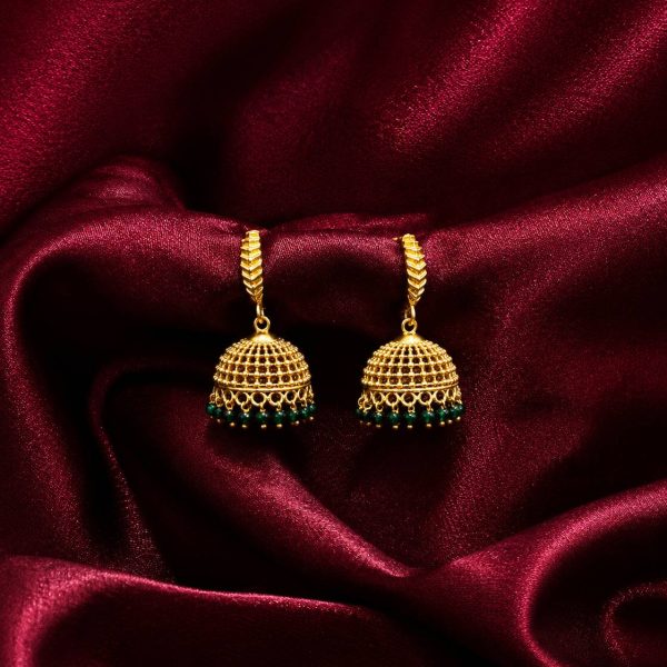Emerald Bead Jhumka