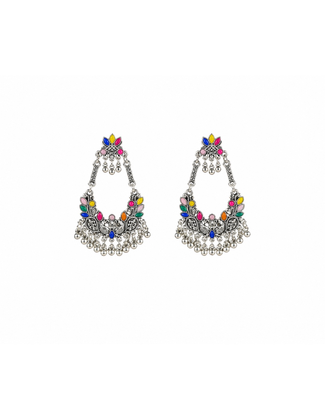 multicolor_earrings_200kb (1) Multicolor Ethnic Drop Earrings - Image 1