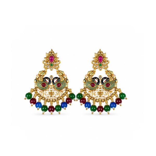 Multicolor Peacock Earrings