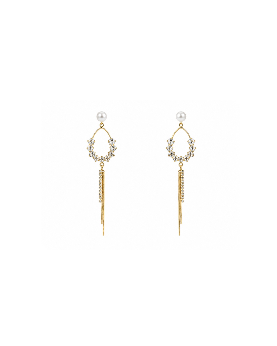 pearl_earrings_website_200kb Pearl Crystal Drop Earrings - Image 1