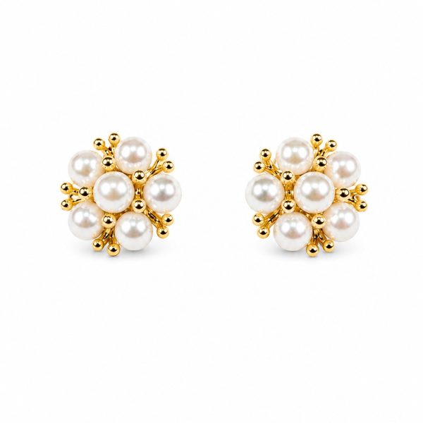 Pearl Floral Stud Earrings