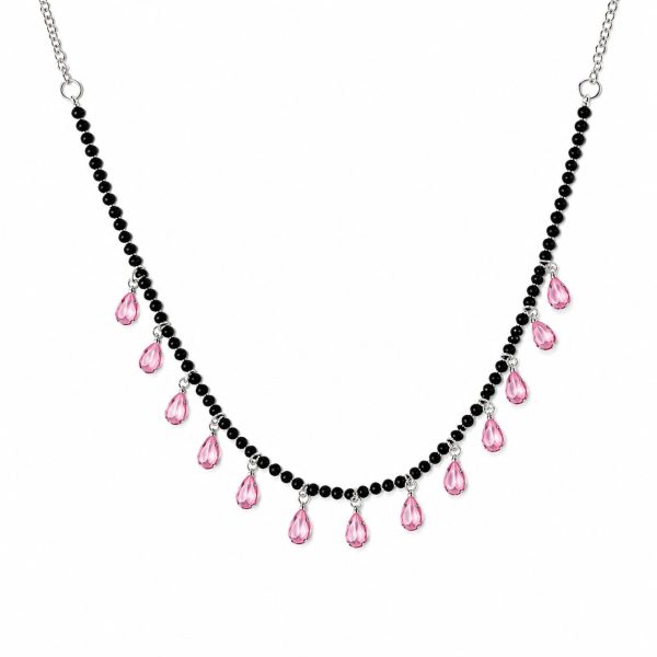 Pink Teardrop Charm Necklace