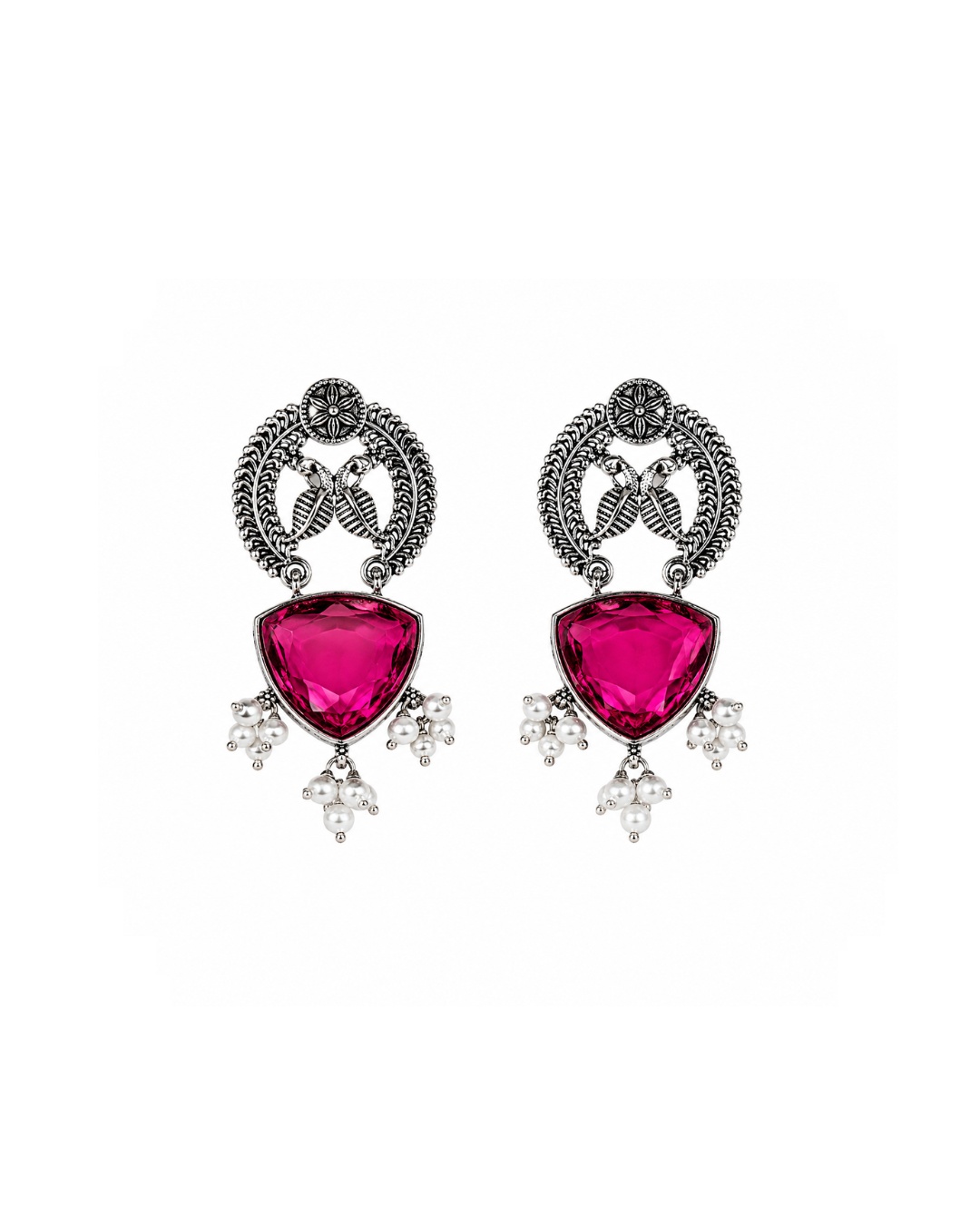 pink_stone_earrings_200kb Pink Pearl Earrings - Image 1