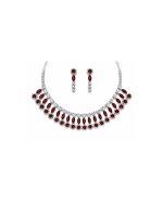 Ruby Crystal Necklace Set