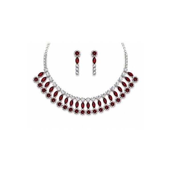 Ruby Crystal Necklace Set