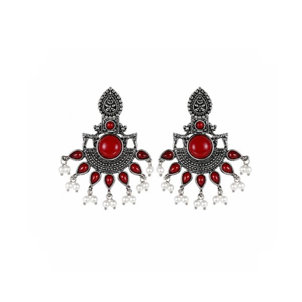 Red Pearl Earrings