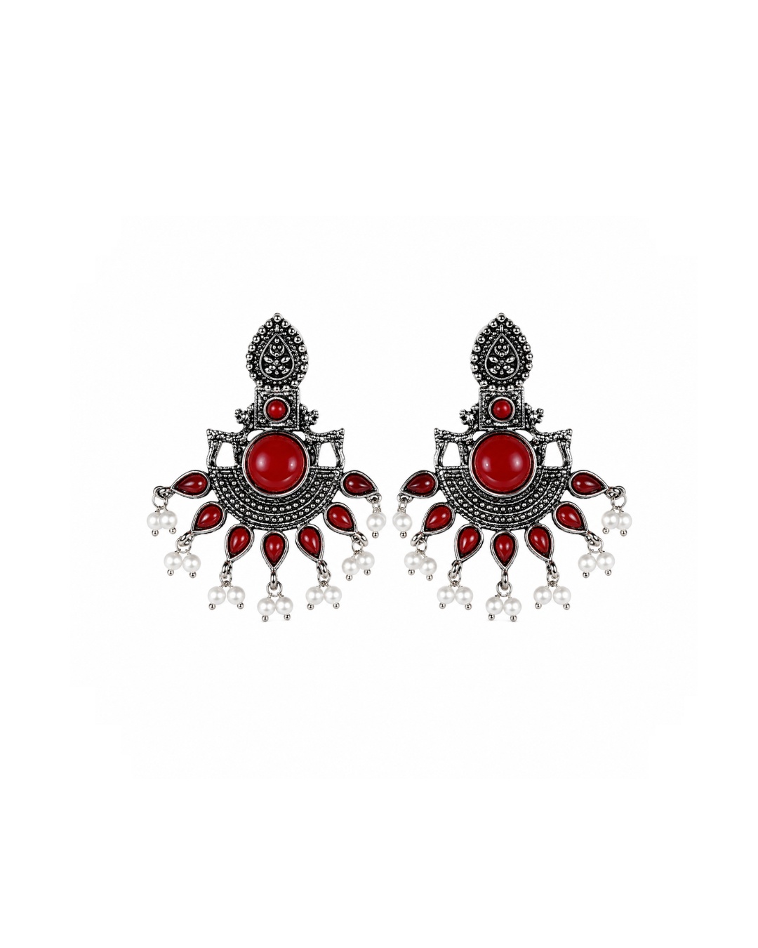 red_pearl_earrings_200kb Red Pearl Earrings - Image 1
