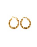 Classic Ribbed Hoop Earrings