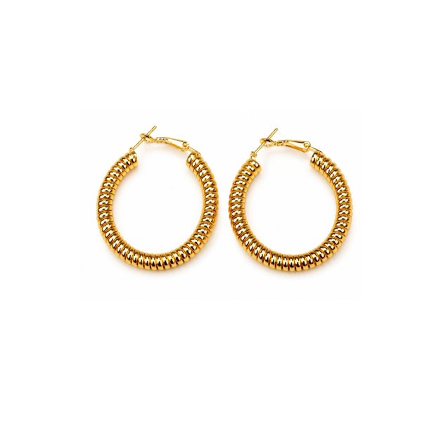 Classic Ribbed Hoop Earrings