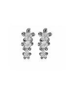 Silver Floral Drop Earrings