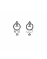 Silver Hoop Bell Earrings