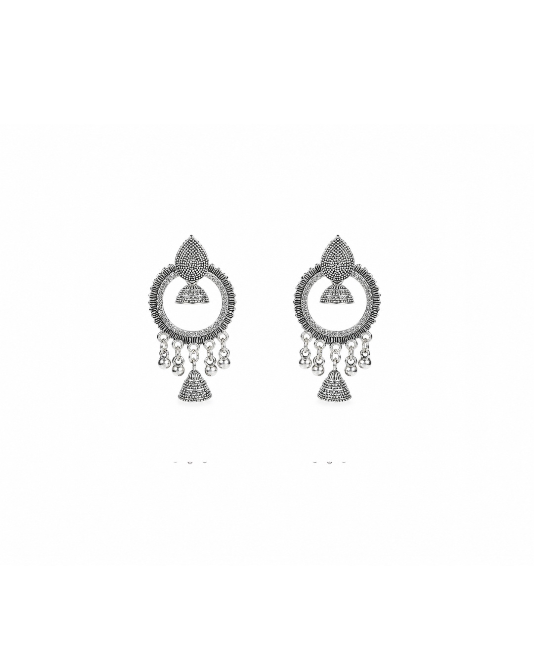 silver_hoop_jhumka_200kb Silver Hoop Bell Earrings - Image 1