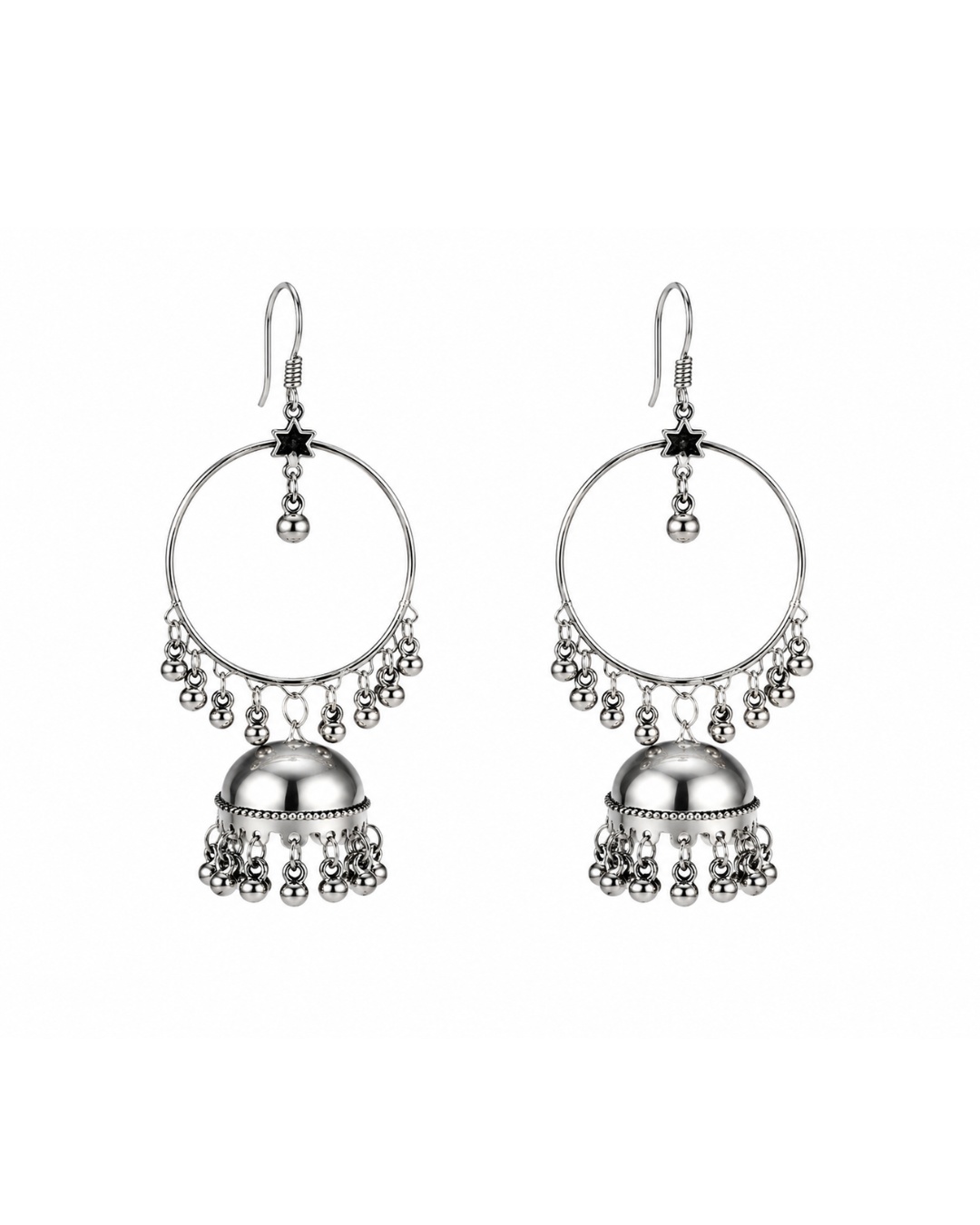 silver_jhumka_200kb(1) Silver Hoop Jhumka Earrings - Image 1