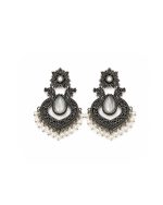Silver Pearl Chand Earrings