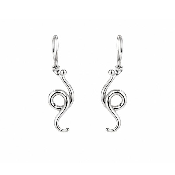 Silver Swirl Drop Earrings
