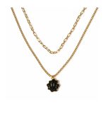 Black Floral Pendant Necklace