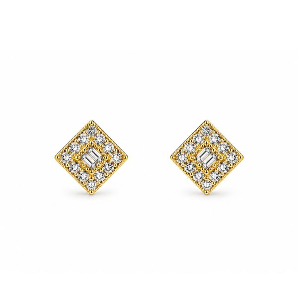 Diamond Shape Stud Earrings