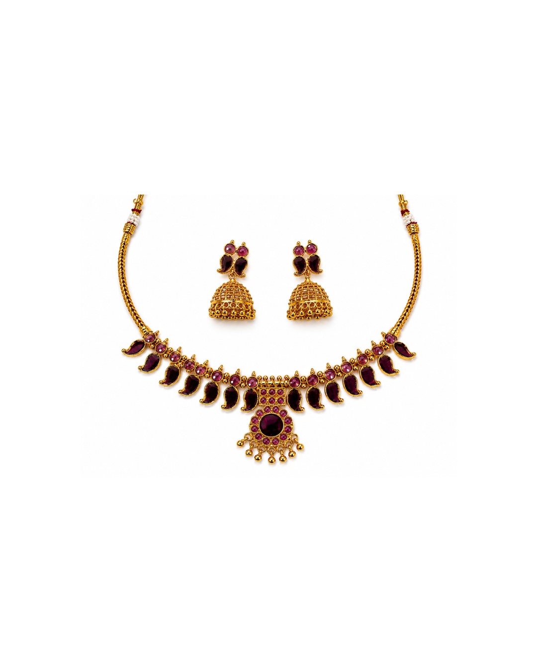 traditional_jewellery_set_200kb Ruby Mango Jhumka Set - Image 1